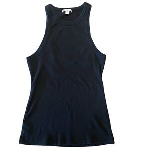 James Perse Standard Women’s 2 Ribbed Tank Top Black Small Stretch Shirt Fitted